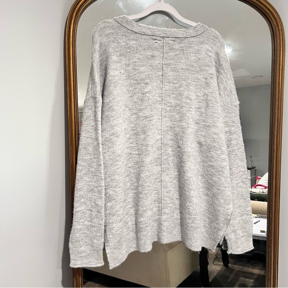 NWT Lucky Brand Oversized Wool Blend Knit Sweater in Heather Gray, Size Medium - Picture 7 of 9